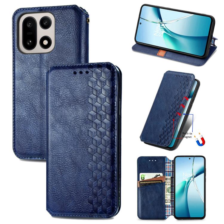Cubic Grid Pressed Magnetic Leather Phone Case, For OnePlus 15, For OnePlus Ace 3 Pro