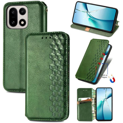 Cubic Grid Pressed Magnetic Leather Phone Case, For OnePlus 15, For OnePlus Ace 3 Pro