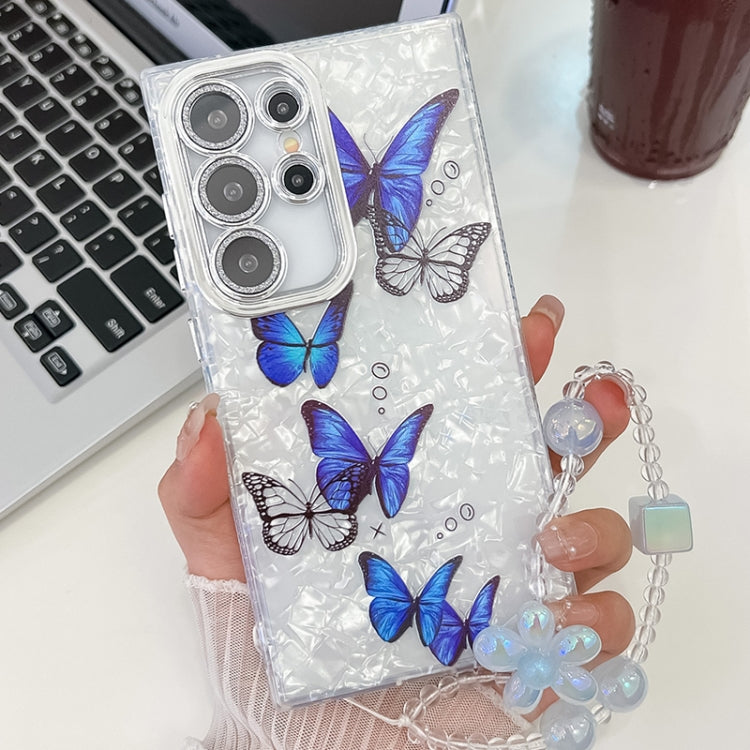 Plating Texture Butterfly Wristband TPU Phone Case with Glitter Lens Film, For Samsung Galaxy A36, For Samsung Galaxy S25 5G, For Samsung Galaxy S25+ 5G, For Samsung Galaxy S25 Ultra 5G