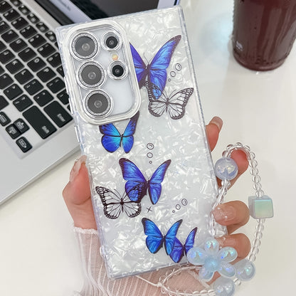 Plating Texture Butterfly Wristband TPU Phone Case with Glitter Lens Film, For Samsung Galaxy A36, For Samsung Galaxy S25 5G, For Samsung Galaxy S25+ 5G, For Samsung Galaxy S25 Ultra 5G
