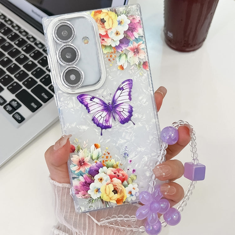 Plating Texture Butterfly Wristband TPU Phone Case with Glitter Lens Film, For Samsung Galaxy A25 5G, For Samsung Galaxy A54 5G, For Samsung Galaxy S23 Ultra 5G