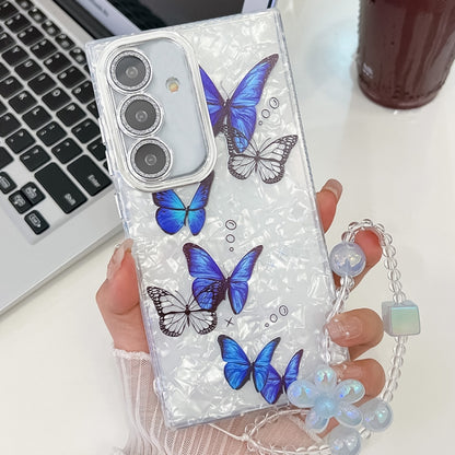 Plating Texture Butterfly Wristband TPU Phone Case with Glitter Lens Film, For Samsung Galaxy A25 5G, For Samsung Galaxy A54 5G, For Samsung Galaxy S23 Ultra 5G
