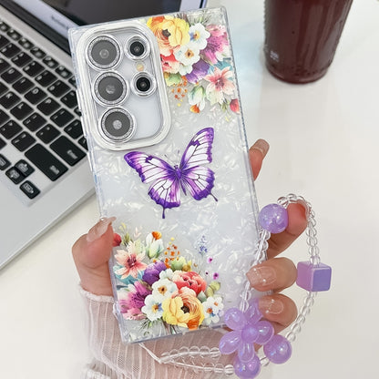 Plating Texture Butterfly Wristband TPU Phone Case with Glitter Lens Film, For Samsung Galaxy A25 5G, For Samsung Galaxy A54 5G, For Samsung Galaxy S23 Ultra 5G