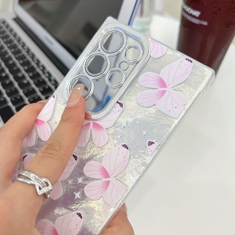 Plating Texture Butterfly Wristband TPU Phone Case with Glitter Lens Film, For Samsung Galaxy A25 5G, For Samsung Galaxy A54 5G, For Samsung Galaxy S23 Ultra 5G