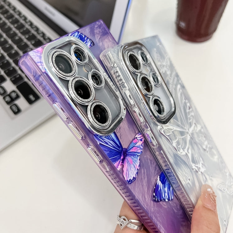 Plating Texture Butterfly Wristband TPU Phone Case with Glitter Lens Film, For Samsung Galaxy A25 5G, For Samsung Galaxy A54 5G, For Samsung Galaxy S23 Ultra 5G