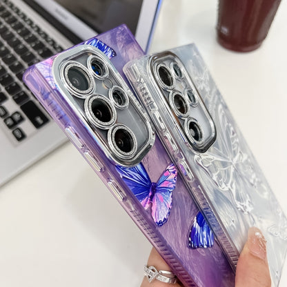 Plating Texture Butterfly Wristband TPU Phone Case with Glitter Lens Film, For Samsung Galaxy A25 5G, For Samsung Galaxy A54 5G, For Samsung Galaxy S23 Ultra 5G