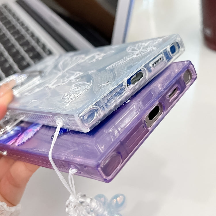 Plating Texture Butterfly Wristband TPU Phone Case with Glitter Lens Film, For Samsung Galaxy A16 5G, For Samsung Galaxy S24 FE 5G, For Samsung Galaxy A15 5G, For Samsung Galaxy A55 5G