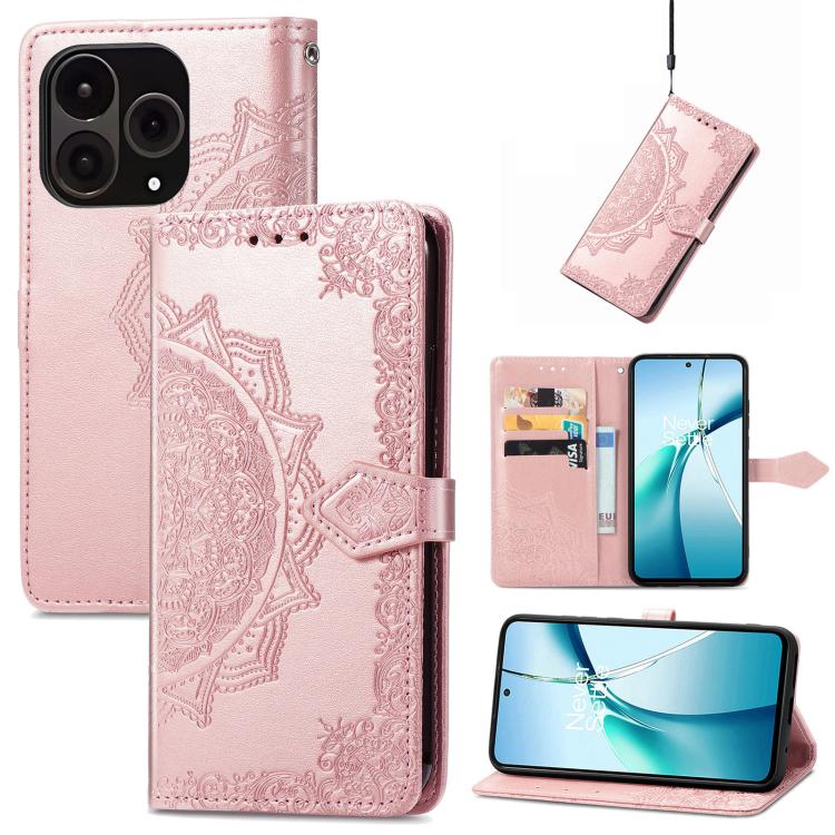 Mandala Flower Embossed Leather Phone Case, For OnePlus 15, For OnePlus Ace 3 Pro