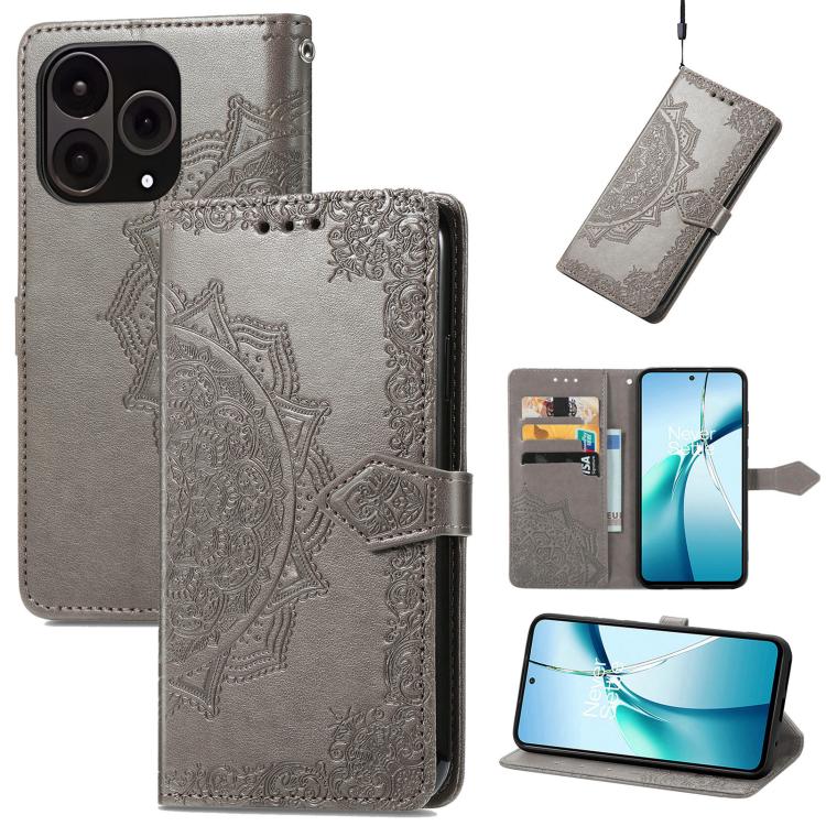 Mandala Flower Embossed Leather Phone Case, For OnePlus 15, For OnePlus Ace 3 Pro