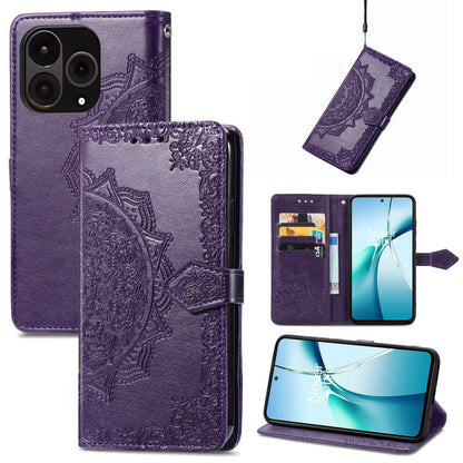 Mandala Flower Embossed Leather Phone Case, For OnePlus 15, For OnePlus Ace 3 Pro