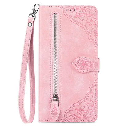 Embossed Flower Zipper Leather Phone Case, For OnePlus 15, For OnePlus Nord 4, For OnePlus Ace 3 Pro