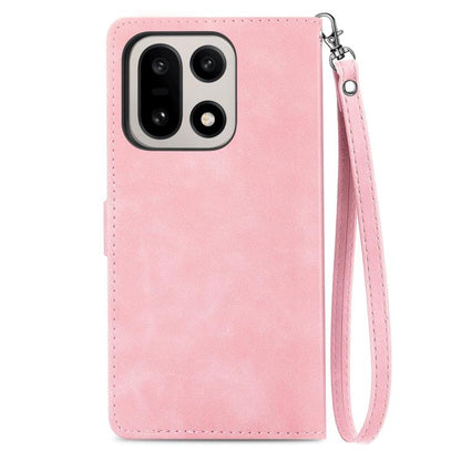 Embossed Flower Zipper Leather Phone Case, For OnePlus 15, For OnePlus Nord 4, For OnePlus Ace 3 Pro