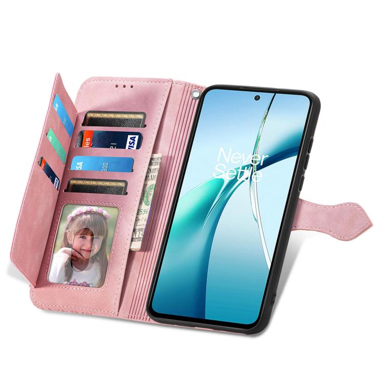 Embossed Flower Zipper Leather Phone Case, For OnePlus 15, For OnePlus Nord 4, For OnePlus Ace 3 Pro