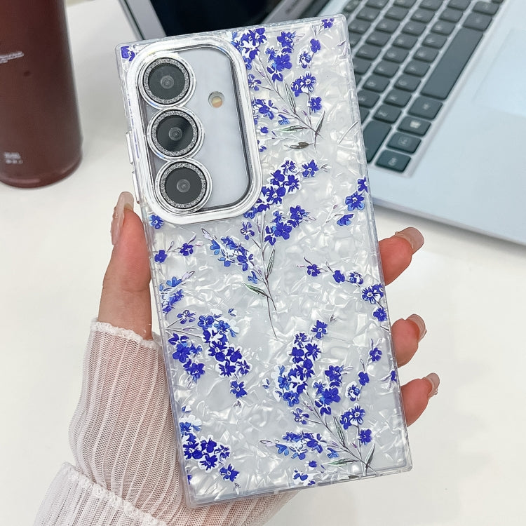 Electroplating Flowers Plants Texture TPU Phone Case, For Samsung Galaxy S24 FE 5G