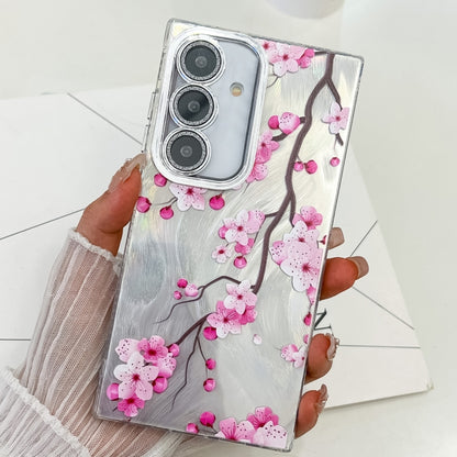 Electroplating Flowers Plants Texture TPU Phone Case, For Samsung Galaxy A55 5G
