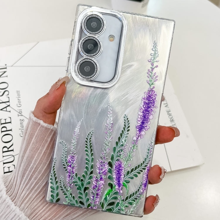 Electroplating Flowers Plants Texture TPU Phone Case, For Samsung Galaxy A35 5G