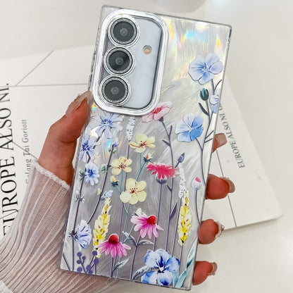 Electroplating Flowers Plants Texture TPU Phone Case, For Samsung Galaxy S24 5G