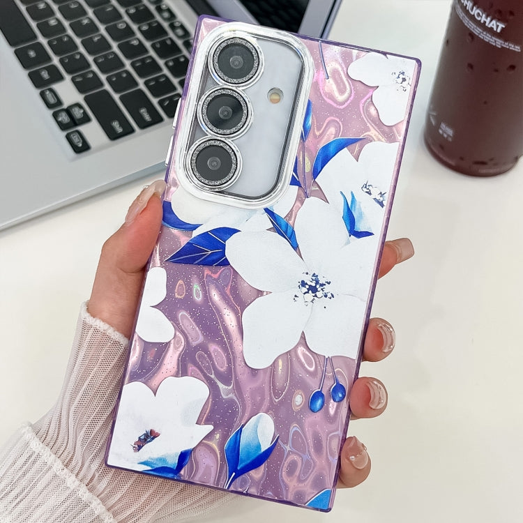 Electroplating Flowers Plants Texture TPU Phone Case, For Samsung Galaxy S24 5G