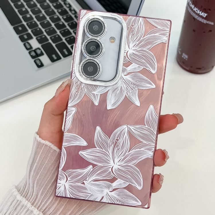 Electroplating Flowers Plants Texture TPU Phone Case, For Samsung Galaxy S24 5G