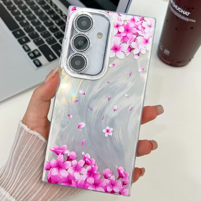 Electroplating Flowers Plants Texture TPU Phone Case, For Samsung Galaxy S24 5G