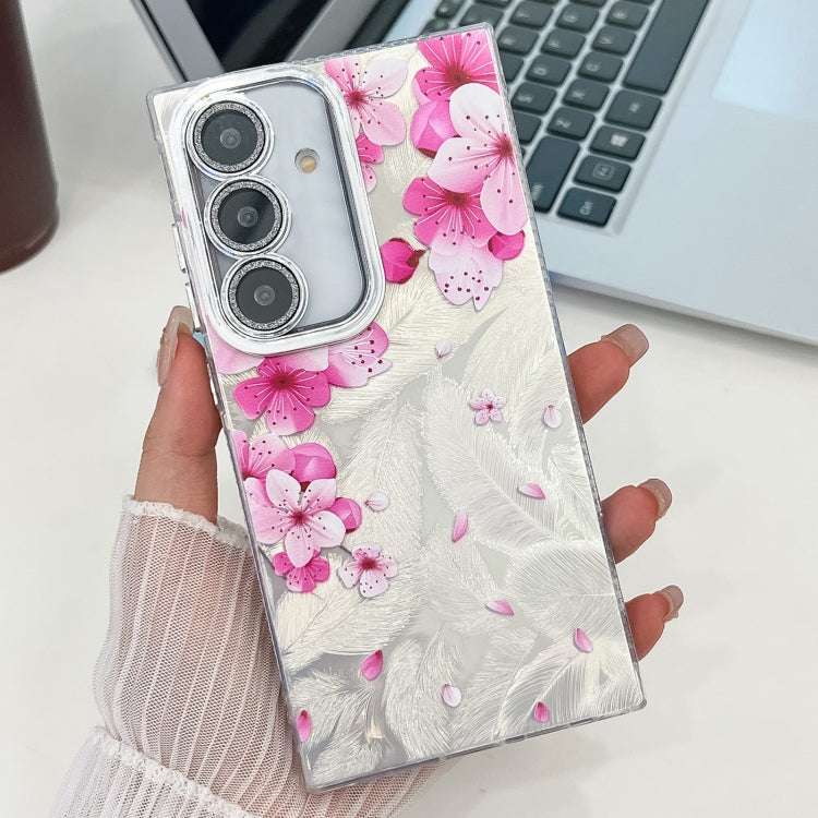 Electroplating Flowers Plants Texture TPU Phone Case, For Samsung Galaxy S24 5G