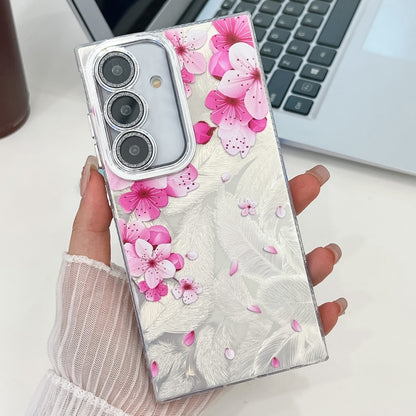 Electroplating Flowers Plants Texture TPU Phone Case, For Samsung Galaxy S24 5G