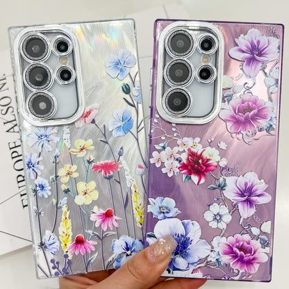 Electroplating Flowers Plants Texture TPU Phone Case, For Samsung Galaxy A25 5G