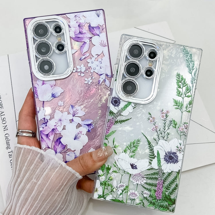Electroplating Flowers Plants Texture TPU Phone Case, For Samsung Galaxy A36