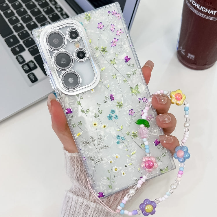 Electroplating Flower Texture Wristband TPU Phone Case, For Samsung Galaxy A35 5G, For Samsung Galaxy S24 Ultra 5G, For Samsung Galaxy S24+ 5G, For Samsung Galaxy S24 5G