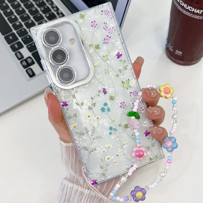 Electroplating Flower Texture Wristband TPU Phone Case, For Samsung Galaxy A35 5G, For Samsung Galaxy S24 Ultra 5G, For Samsung Galaxy S24+ 5G, For Samsung Galaxy S24 5G