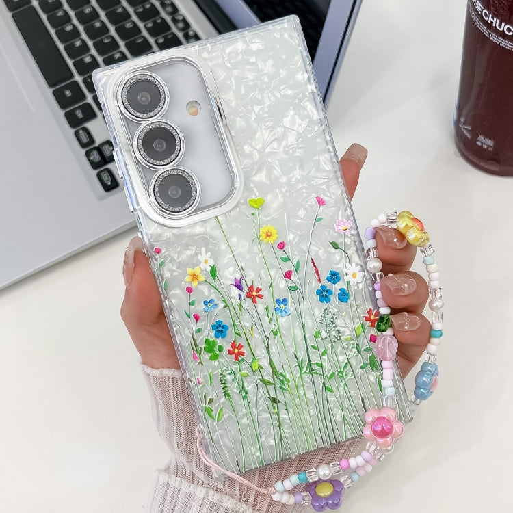 Electroplating Flower Texture Wristband TPU Phone Case, For Samsung Galaxy A35 5G, For Samsung Galaxy S24 Ultra 5G, For Samsung Galaxy S24+ 5G, For Samsung Galaxy S24 5G