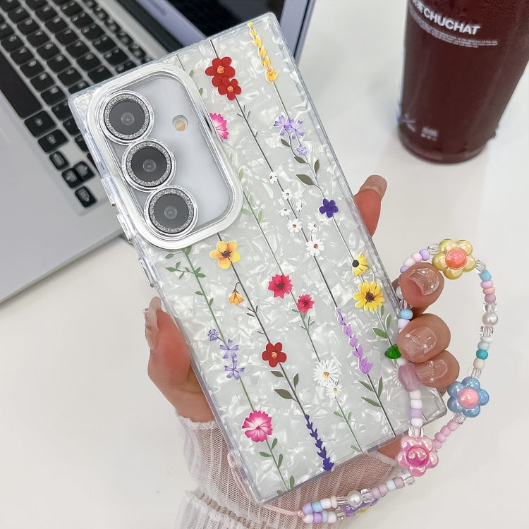 Electroplating Flower Texture Wristband TPU Phone Case, For Samsung Galaxy A35 5G, For Samsung Galaxy S24 Ultra 5G, For Samsung Galaxy S24+ 5G, For Samsung Galaxy S24 5G