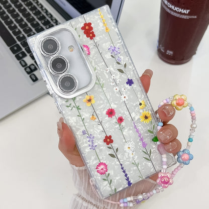 Electroplating Flower Texture Wristband TPU Phone Case, For Samsung Galaxy A35 5G, For Samsung Galaxy S24 Ultra 5G, For Samsung Galaxy S24+ 5G, For Samsung Galaxy S24 5G