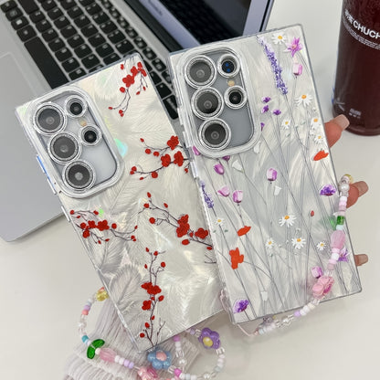 Electroplating Flower Texture Wristband TPU Phone Case, For Samsung Galaxy A36, For Samsung Galaxy S25 5G, For Samsung Galaxy S25+ 5G, For Samsung Galaxy S25 Ultra 5G