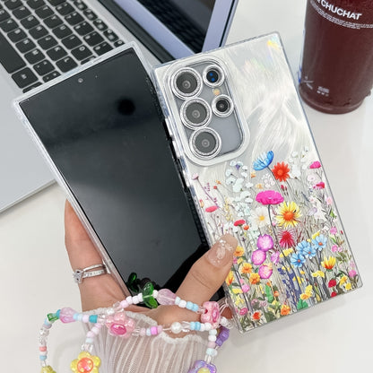 Electroplating Flower Texture Wristband TPU Phone Case, For Samsung Galaxy A36, For Samsung Galaxy S25 5G, For Samsung Galaxy S25+ 5G, For Samsung Galaxy S25 Ultra 5G