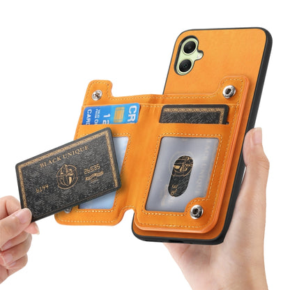 Retro MagSafe Zipper Wallet Card Bag Back Phone Case, For Samsung Galaxy A06, For Samsung Galaxy S24 FE 5G, For Samsung Galaxy A55 5G