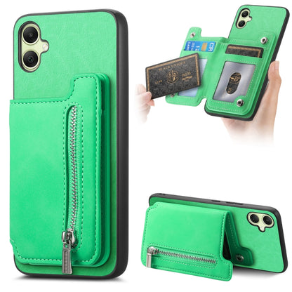 Retro MagSafe Zipper Wallet Card Bag Back Phone Case, For Samsung Galaxy A06, For Samsung Galaxy S24 FE 5G, For Samsung Galaxy A55 5G