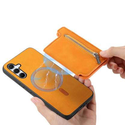 Retro MagSafe Zipper Wallet Card Bag Back Phone Case, For Samsung Galaxy A35 5G, For Samsung Galaxy S24 Ultra 5G, For Samsung Galaxy S24+ 5G