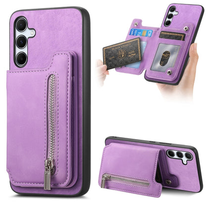 Retro MagSafe Zipper Wallet Card Bag Back Phone Case, For Samsung Galaxy A35 5G, For Samsung Galaxy S24 Ultra 5G, For Samsung Galaxy S24+ 5G