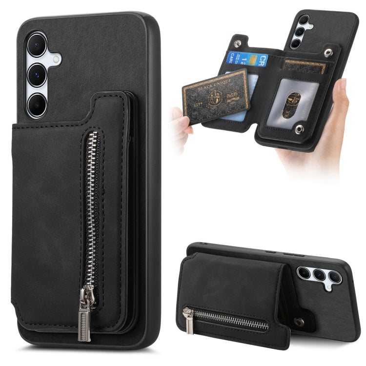 Retro MagSafe Zipper Wallet Card Bag Back Phone Case, For Samsung Galaxy A35 5G, For Samsung Galaxy S24 Ultra 5G, For Samsung Galaxy S24+ 5G