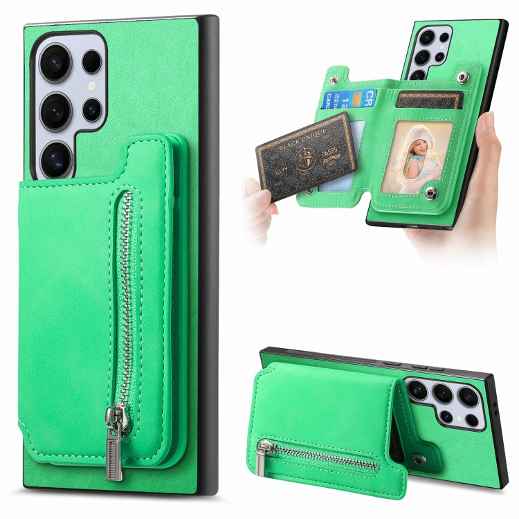 Retro MagSafe Zipper Wallet Card Bag Back Phone Case, For Samsung Galaxy A35 5G, For Samsung Galaxy S24 Ultra 5G, For Samsung Galaxy S24+ 5G