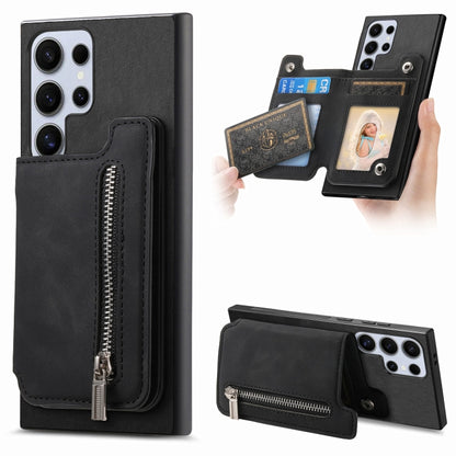 Retro MagSafe Zipper Wallet Card Bag Back Phone Case, For Samsung Galaxy A35 5G, For Samsung Galaxy S24 Ultra 5G, For Samsung Galaxy S24+ 5G