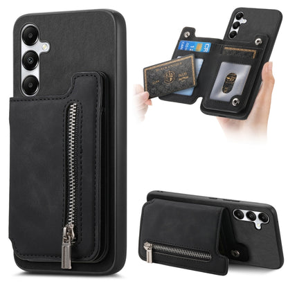 Retro MagSafe Zipper Wallet Card Bag Back Phone Case, For Samsung Galaxy A05s, For Samsung Galaxy A25, For Samsung Galaxy S23 FE 5G