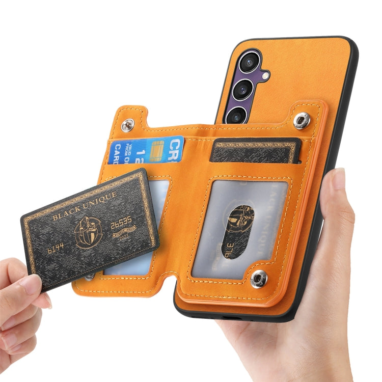 Retro MagSafe Zipper Wallet Card Bag Back Phone Case, For Samsung Galaxy S23 FE 5G, For Samsung Galaxy M14 5G, For Samsung Galaxy A24 5G
