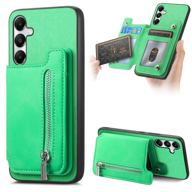 Retro MagSafe Zipper Wallet Card Bag Back Phone Case, For Samsung Galaxy M14 5G, For Samsung Galaxy A24 5G, For Samsung Galaxy A34 5G
