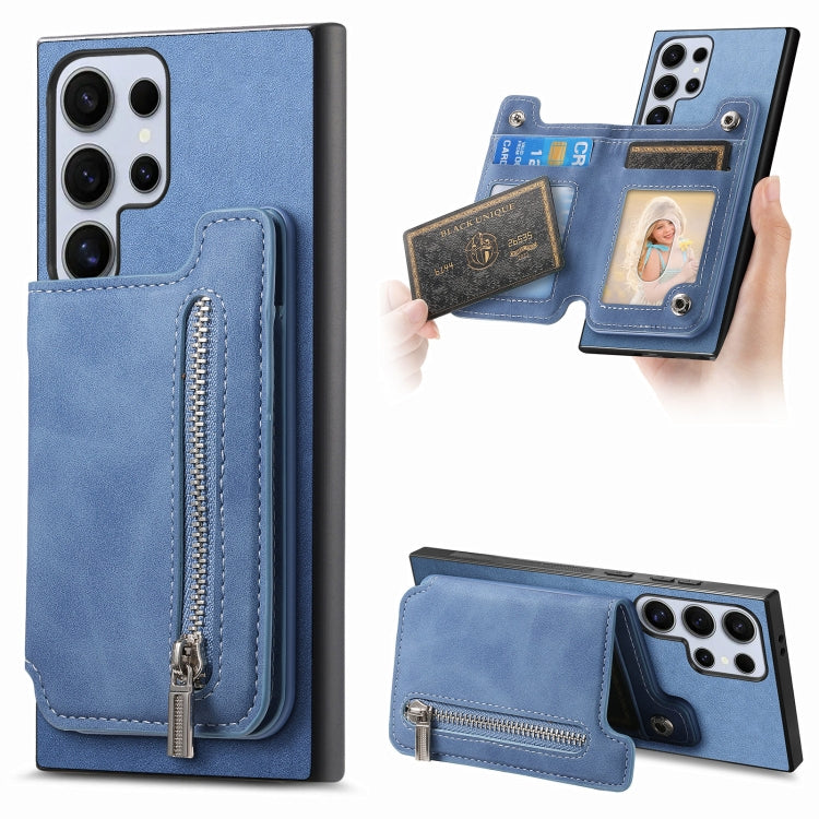 Retro MagSafe Zipper Wallet Card Bag Back Phone Case, For Samsung Galaxy A54 5G, For Samsung Galaxy S23 Ultra 5G, For Samsung Galaxy S23+ 5G