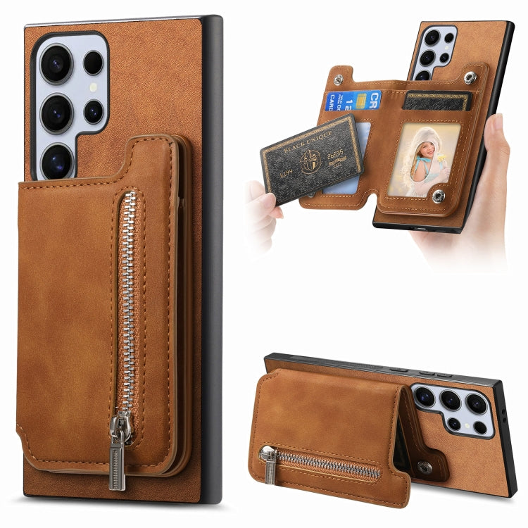 Retro MagSafe Zipper Wallet Card Bag Back Phone Case, For Samsung Galaxy A54 5G, For Samsung Galaxy S23 Ultra 5G, For Samsung Galaxy S23+ 5G