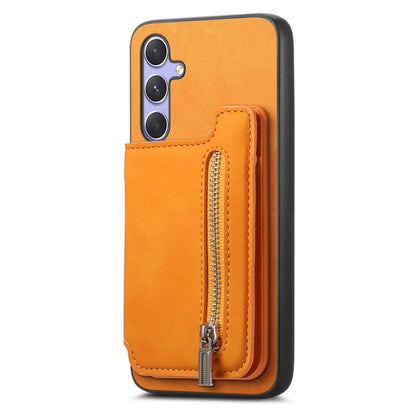 Retro MagSafe Zipper Wallet Card Bag Back Phone Case, For Samsung Galaxy M54 / F54 5G, For Samsung Galaxy A14