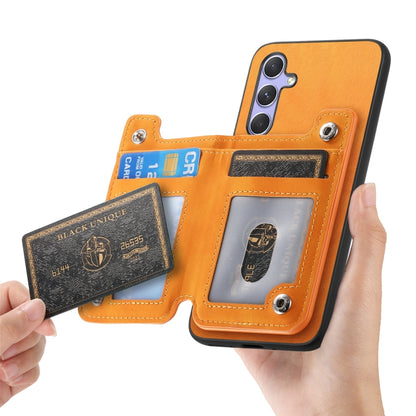 Retro MagSafe Zipper Wallet Card Bag Back Phone Case, For Samsung Galaxy M54 / F54 5G, For Samsung Galaxy A14