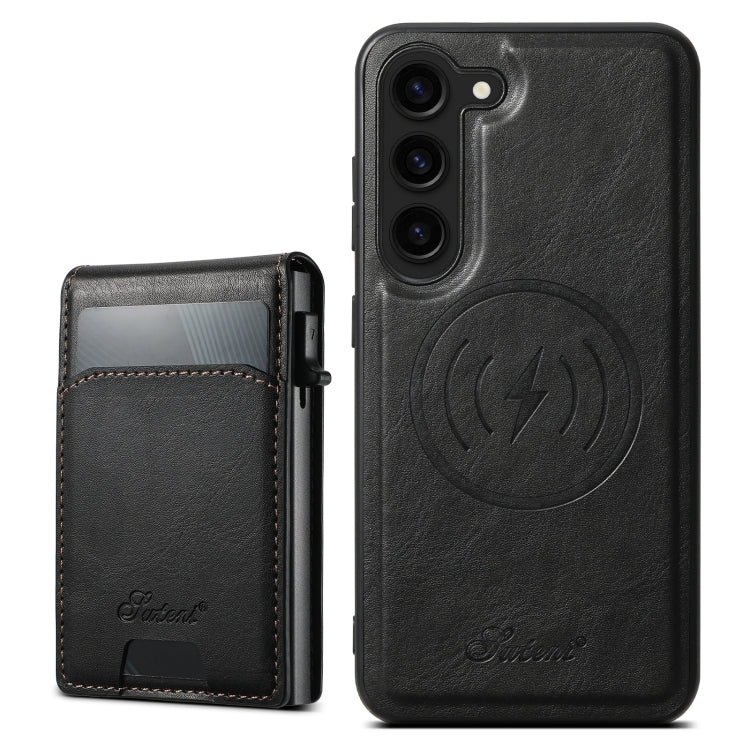 Suteni H19 Oil Wax 2-in-1 MagSafe Removable Card Box Back Phone Case, For Samsung Galaxy S25 5G, For Samsung Galaxy S25+ 5G, For Samsung Galaxy S25 Ultra 5G, For Samsung Galaxy S24 Ultra 5G, For Samsung Galaxy S24+ 5G, For Samsung Galaxy S24 5G��������...